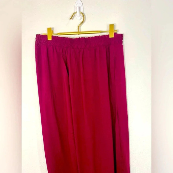 🆕 Ambiance Apparel Burgundy Tie Front Pants - Picture 5 of 6